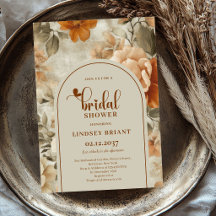 Invitation de mariage rustique terracotta et sauge