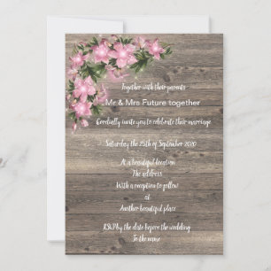 Invitation de mariage rustique vintage florale ros