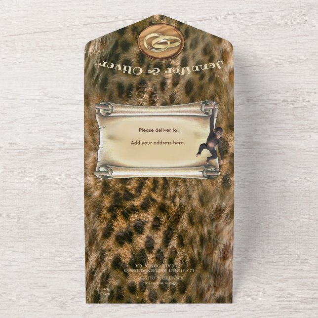 Invitation de mariage Safari Faune Tout en Un (Dehors)