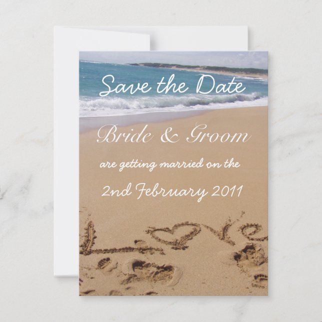 Invitation de mariage 'Sauver la date' (Devant)