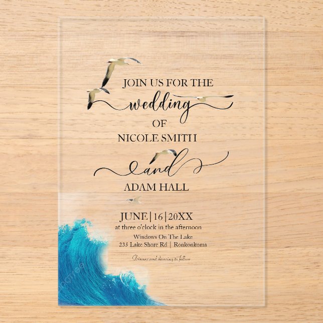 Invitation de mariage Sea Beach |Destination côtiè (Recto)