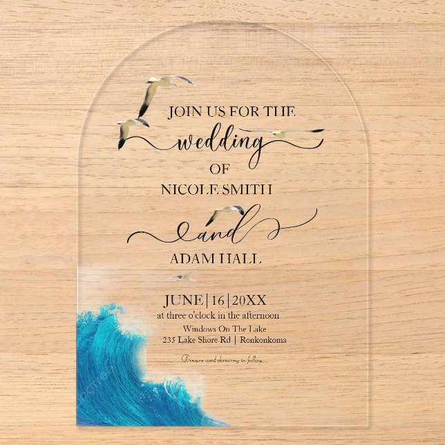 Invitation de mariage Sea Beach |Destination côtiè (Recto)