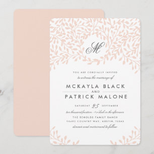 Invitation de mariage Secret Garden - Blush