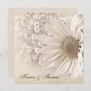 Invitation de mariage Sepia Daisy