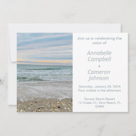 Invitation de mariage Shell Blue Beach