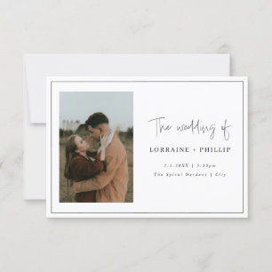 Invitation de mariage simple et élégant à 2 photos