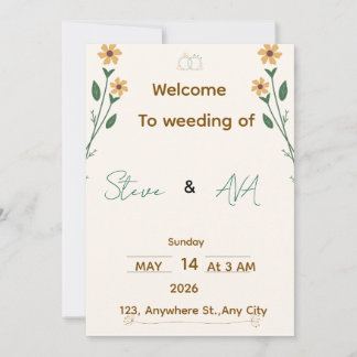 Invitation de mariage simple et élégante
