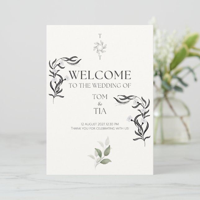 Invitation de mariage simple et élégante (Debout devant)