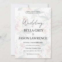 Invitation de mariage simple fleur noir et blanc