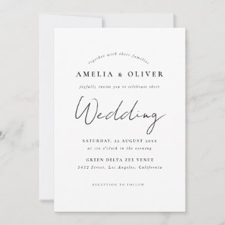 Invitation de mariage simple moderne