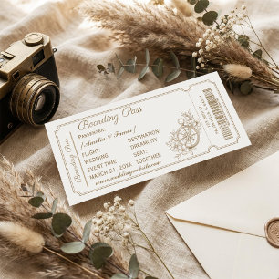 Invitation de mariage sous forme de carte d'embarq