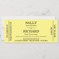 Invitation de mariage (style billet de concert)