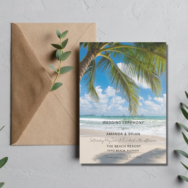 Invitation de mariage sur la plage de l'île tropic (Créateur téléchargé)