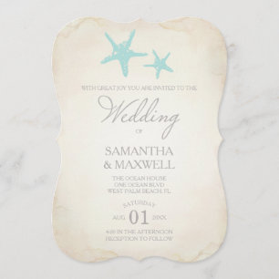 Invitation de mariage sur la plage - Starfish