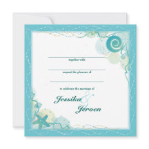 Invitation de mariage sur le thème de l'océan