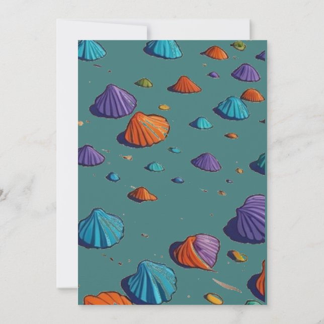 Invitation de mariage Teal &snailshell Templat  (Dos)