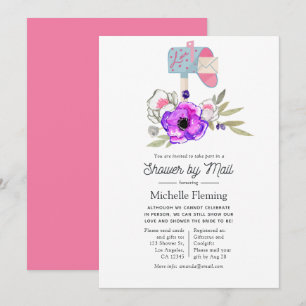 Invitation de mariage tendance aquarelle par courr