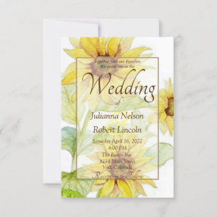Invitation de mariage Tournesols