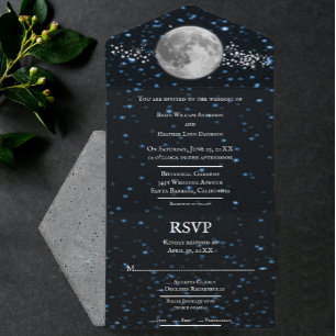 Invitation de mariage tout en un lunaire