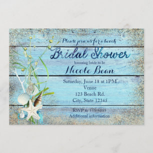 Invitation de mariage tropical Blue Wood Beach