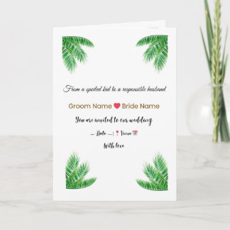 Invitation de mariage tropical élégant