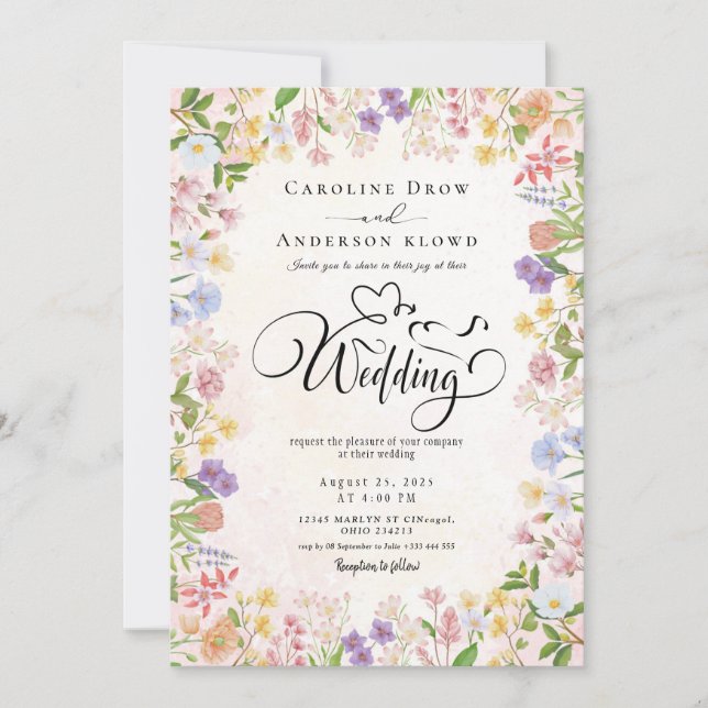 Invitation de mariage vidéo avec code QR (Devant)