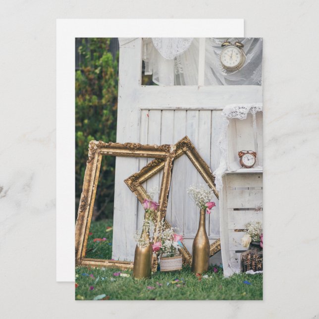 Invitation de mariage Vintage (Devant / Derrière)