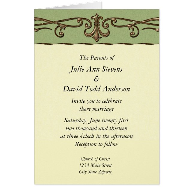 Invitation de mariage vintage (Devant)