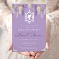Invitation de mariage vintage lilas pour une fête