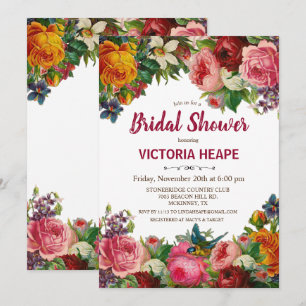 Invitation de mariage vintage victorien floral