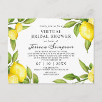 Invitation de mariage virtuel aux citrons aquarell
