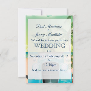 Invitation de mariage voiture vert mousse de mer v
