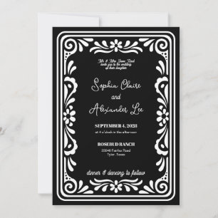 Invitation de mariage western vintage cowboy