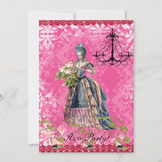 Invitation de Marie de roses indien (Devant)