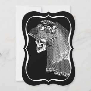 Invitation de mariée crâne