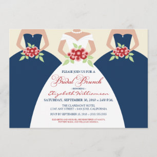 Invitation de mariée et d'épouse de brunch (marin