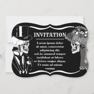 Invitation de mariés crâne et mariée