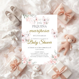Invitation de Mariposa Baby Shower en espagnol