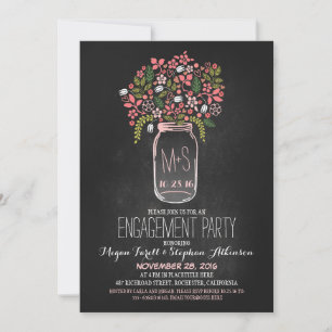 invitation de mason jar chalkboard