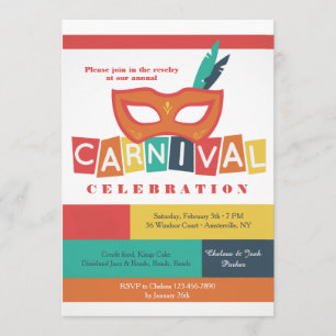 Invitation de masque de carnaval