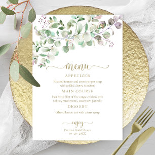 Invitation de menu de Baby Shower de la mariée au 