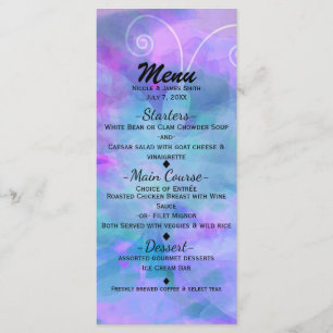Invitation de menu de fête papillon aquarelle past