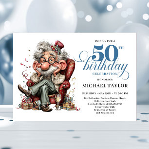 Invitation de Milestone de fête pour homme drôle e