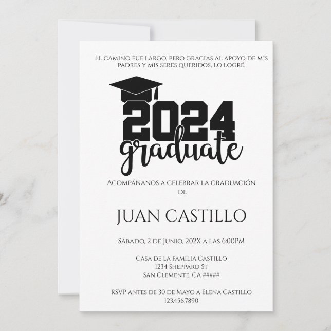 Invitation de Moderne Graduate 2024 (Devant)