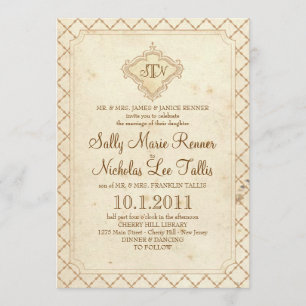 Invitation de monogramme de conte de fées