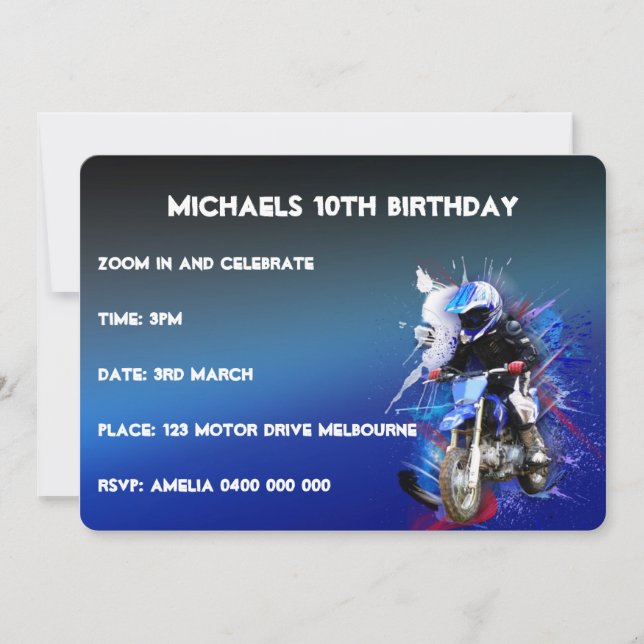 invitation de motorcross (Devant)