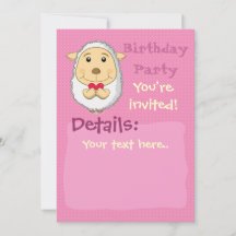 Invitation de mouton rose