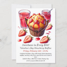 Invitation de muffins aux fraises de la Saint-Vale