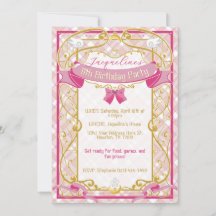 Invitation de naissance de princesse Art Nouveau r