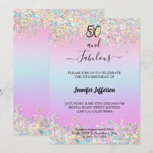 Invitation de naissance holographique moderne